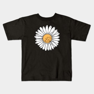 Cat daisy flower Kids T-Shirt